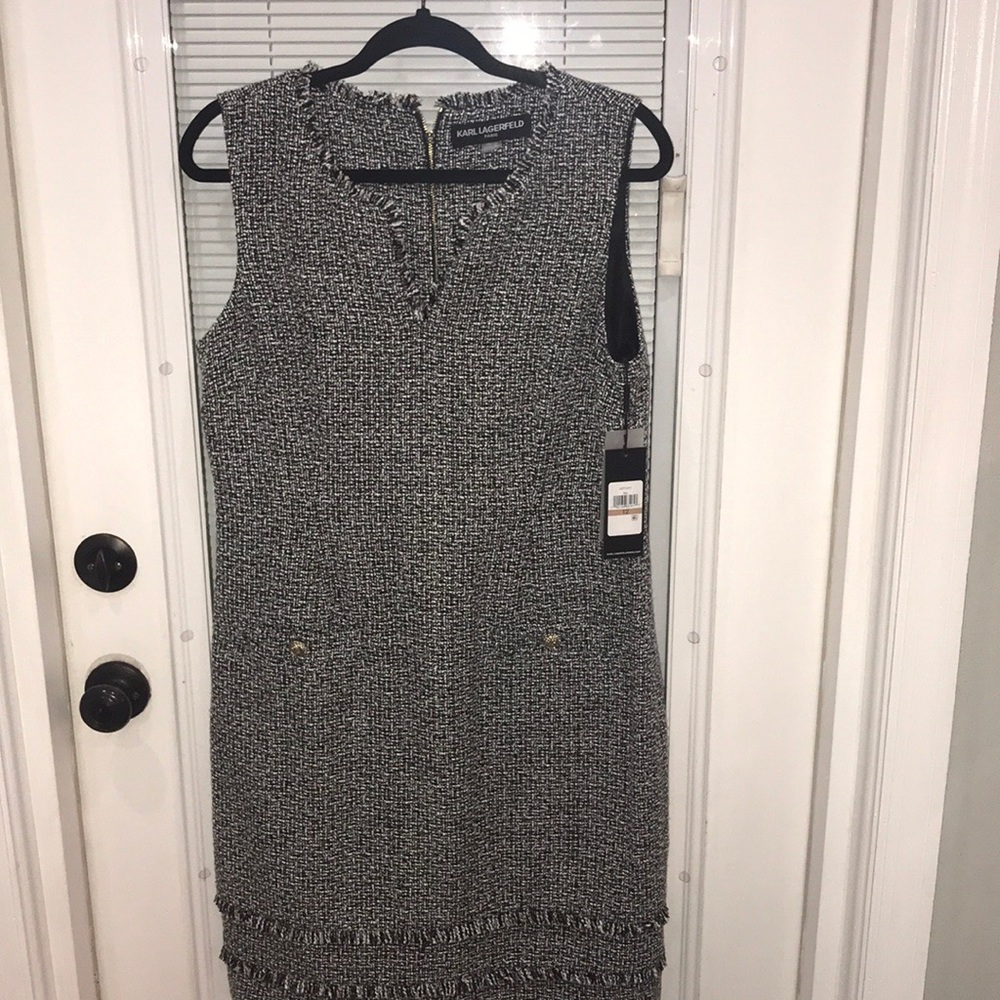 Karl Lagerfield tweed shift dressVintage feels NWT